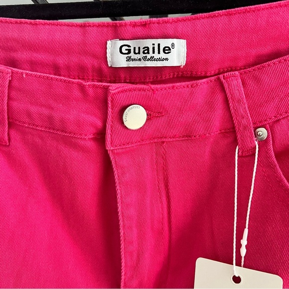 Guaile Women's Jeans High Waisted Stretchy Jeans Wide Leg Tummy Control Denim - Picture 3 of 12